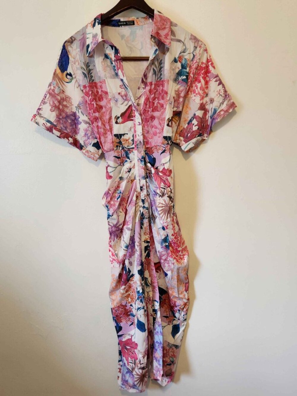 Beautiful, vibrant tropical shirt dress from SHEIN!